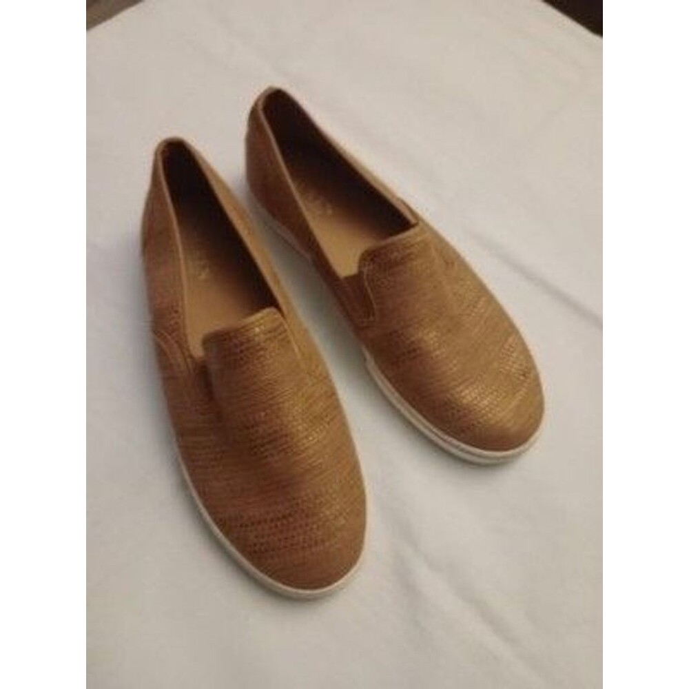 Lauren Ralph Lauren Women's Shoes 7 Janis Slip-On Athletic Brown Fashion Sneaker